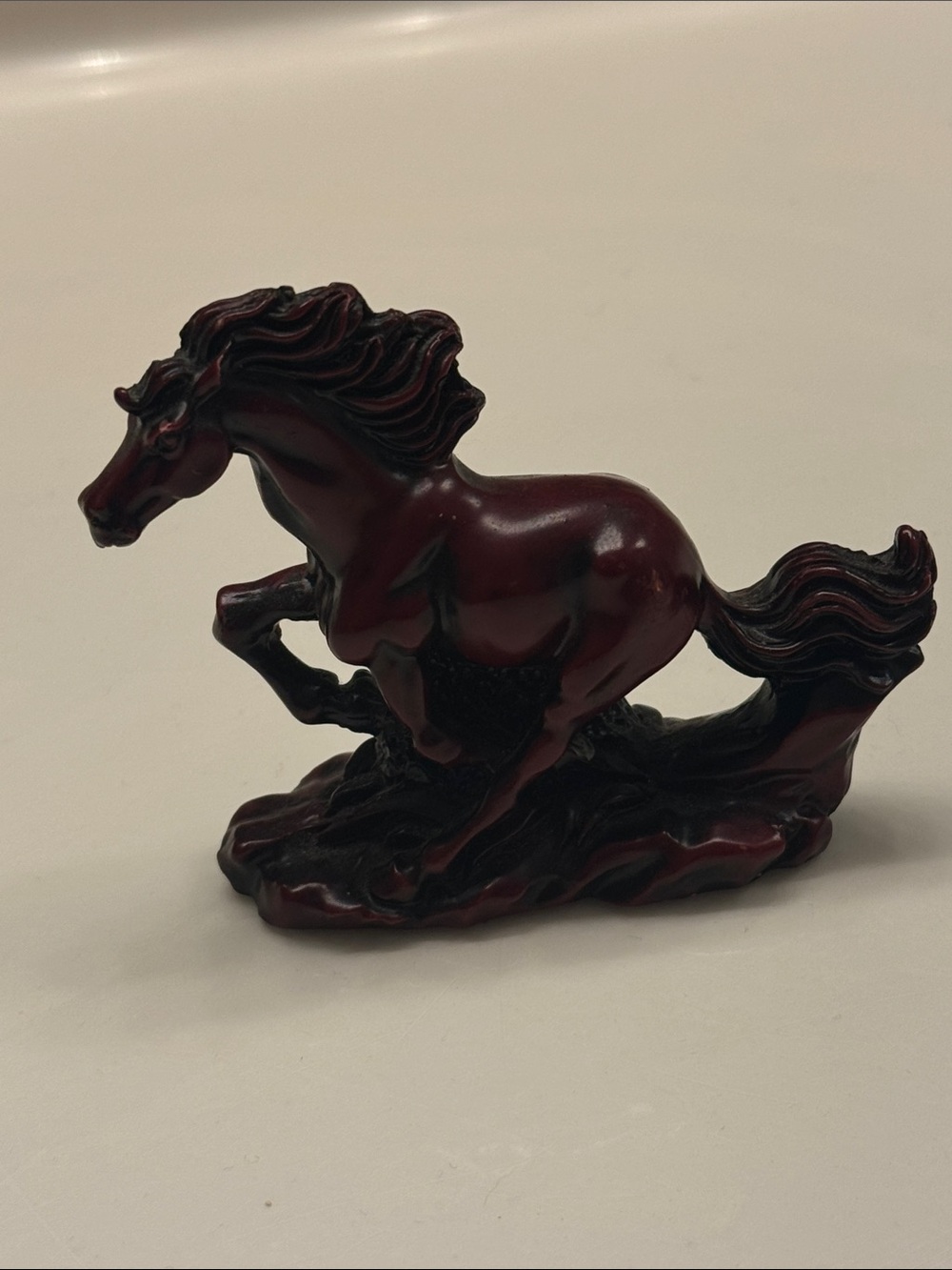 3”  Burgundy mini Horse - Elegant Home Art Accent